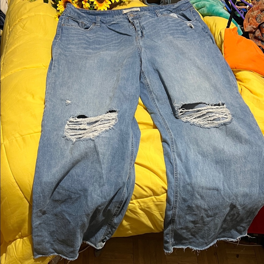 Cato Blue Distressed Boyfriend Jeans